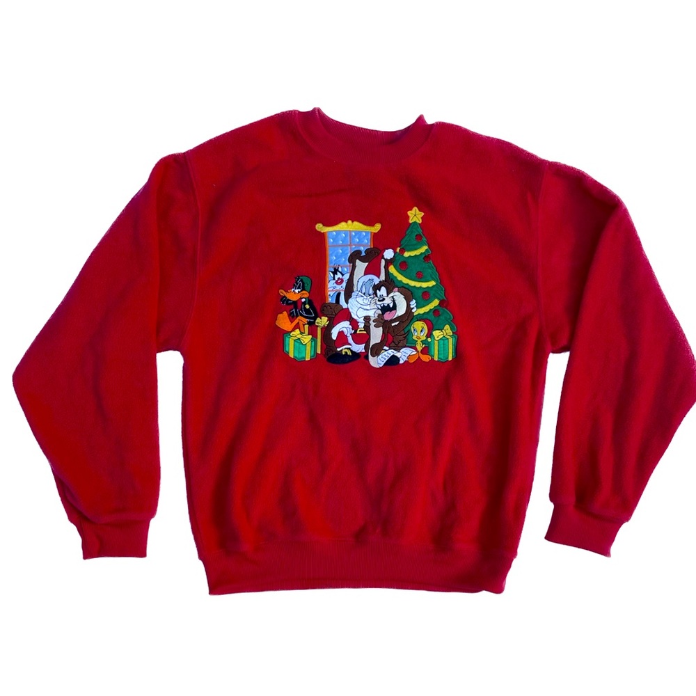 Super rare vintage 1998 LOONEY TUNES embroidered Christmas Sweater. Size XS/S.